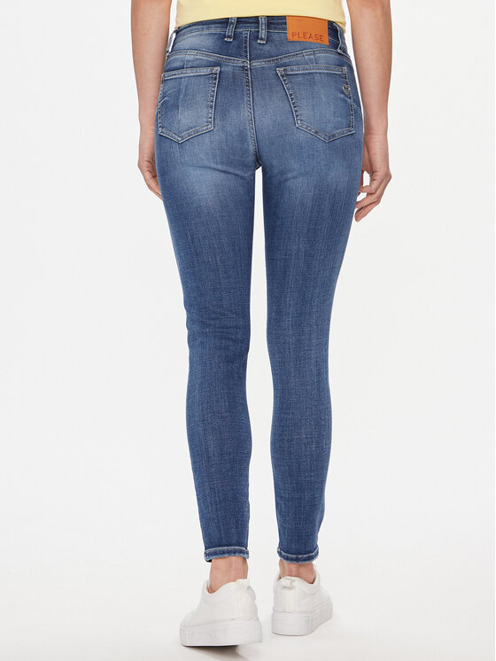 Please Please Τζιν P0SWYR7W7N Σκούρο μπλε Skinny Fit