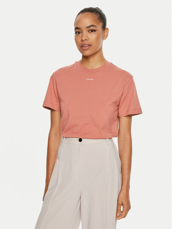 Calvin Klein Calvin Klein Тишърт Nano Logo K20K207519 Розов Regular Fit