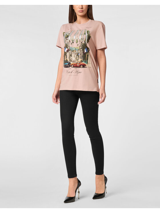 PHILIPP PLEIN PHILIPP PLEIN T-Shirt 24889 Kremowy Over Fit