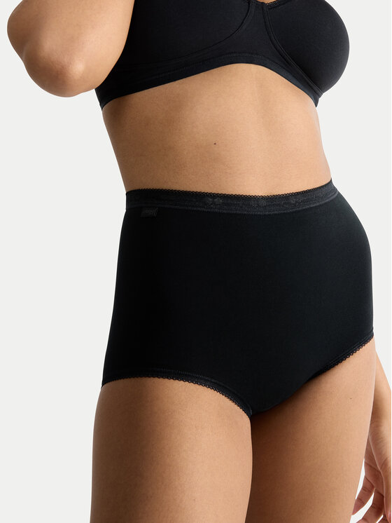 Sloggi Sloggi Klassischer Damenslip mit hoher Taille Basic 10007656 Schwarz