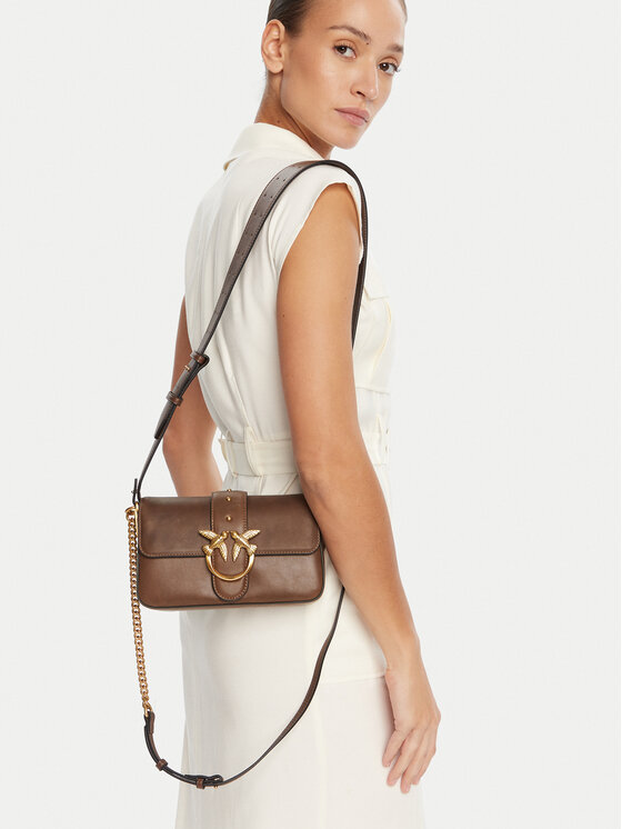 PINKO PINKO Borsetta Love One Mini Slouchy Fl PE 25 PLTT 104340 A2C2 Marrone