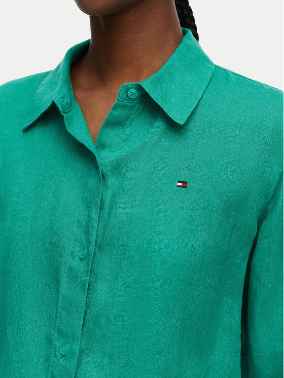 Tommy Hilfiger Tommy Hilfiger Marškiniai WW0WW44679 Žalia Relaxed Fit