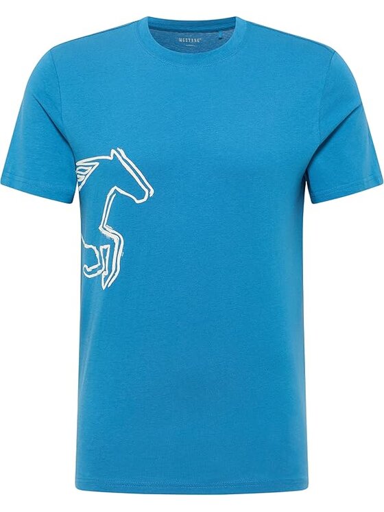 Mustang Mustang T-Shirt Style Austin Niebieski Regular Fit