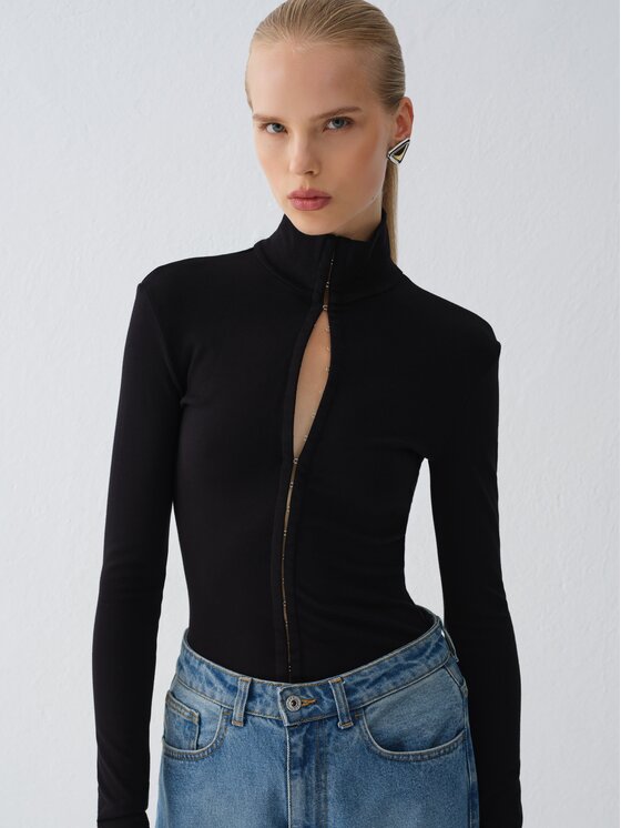 La Mania La Mania Blusa HALI Nero Basic Fit