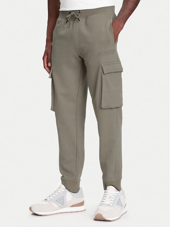 Guess Guess Teplákové nohavice Z4YB08 KAIJ1 Kaki Regular Fit