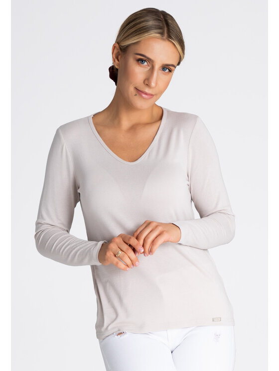 FIGL FIGL Μπλουζάκι M980 Μπεζ Regular Fit