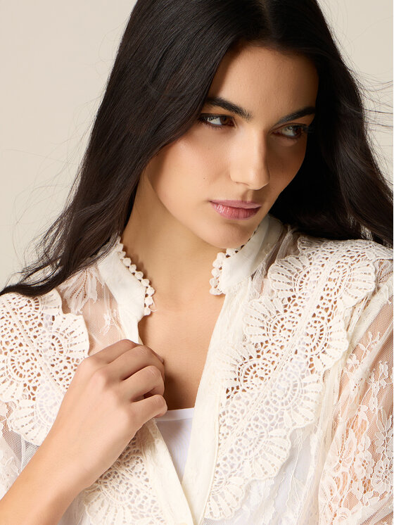 Oltre Oltre Koszula 5005J000822N021 Biały Regular Fit