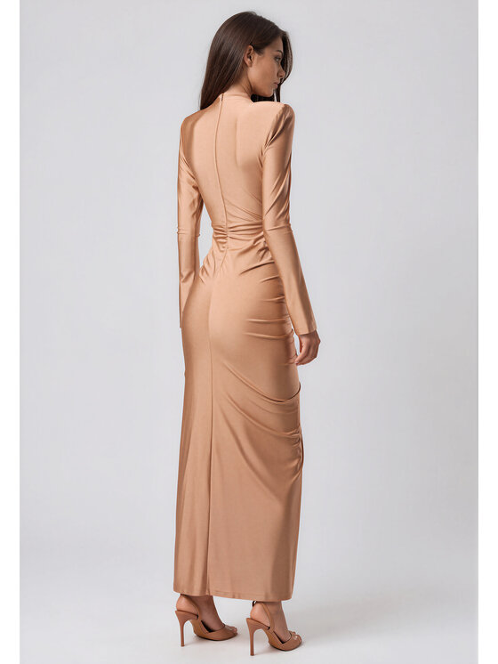sax35th sax35th Sukienka wieczorowa AGATHE Beżowy Slim Fit