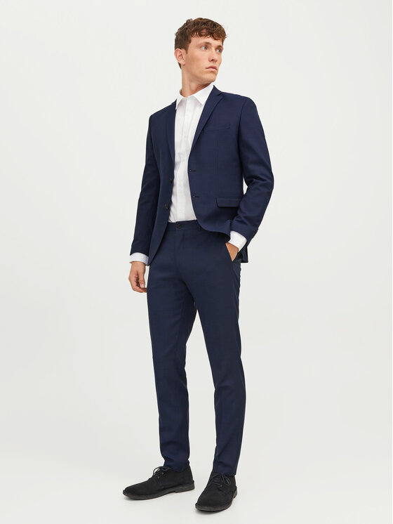 Jack&Jones Obleka Solaris 12148166 Mornarsko Modra Super Slim Fit