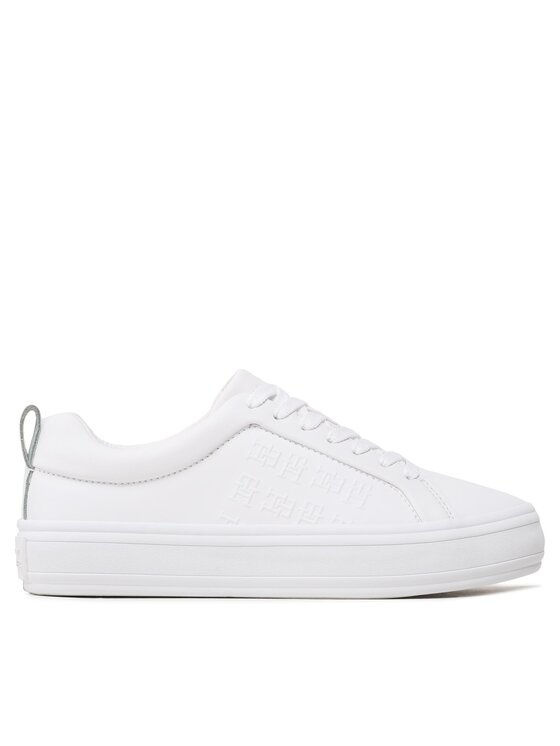 Tommy Hilfiger Tommy Hilfiger Laisvalaikio batai Embossed Vulc FW0FW07376 Balta