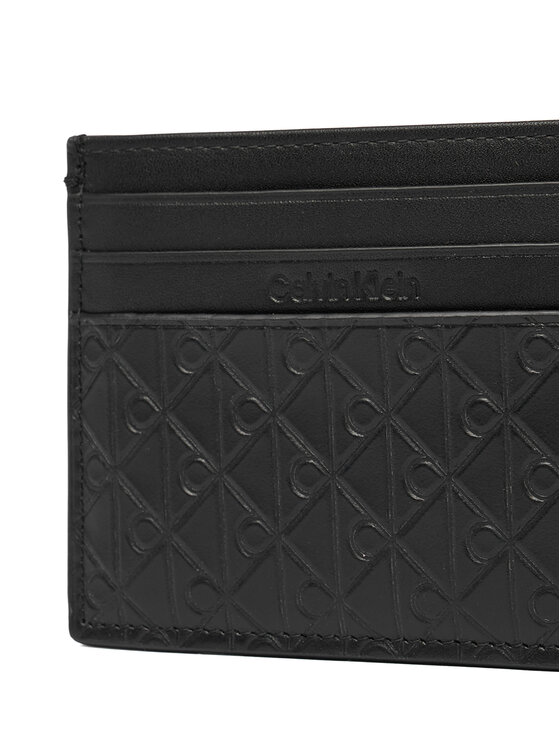 Calvin Klein Calvin Klein Kreditinių kortelių dėklas Embossed Emblem Card Case LV04D1128G Juoda