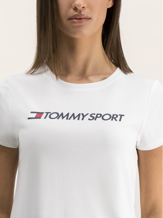 Tommy Sport Tommy Sport T-shirt Logo Crew S10S100055 Bianco Regular Fit