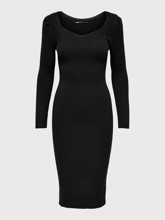 ONLY Strickkleid Rachella 15272597 Schwarz Slim Fit