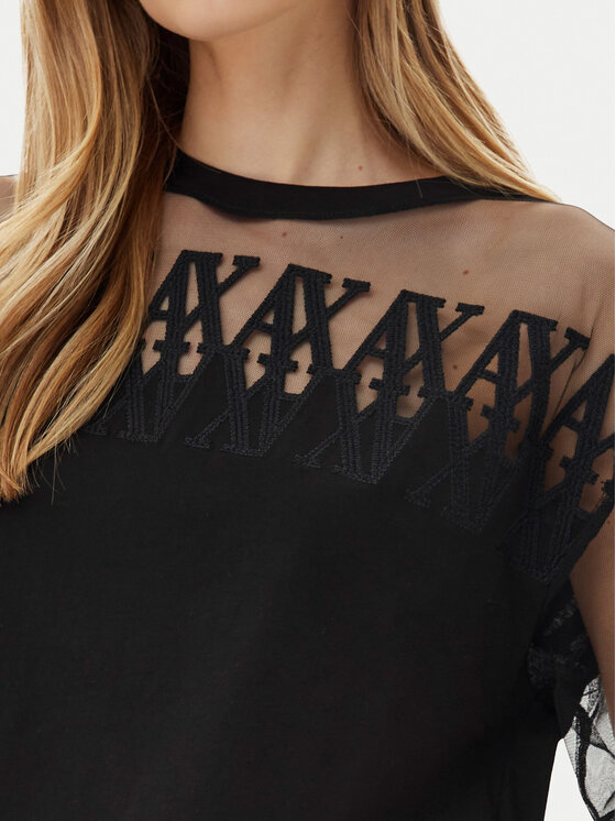 Armani Exchange Armani Exchange Tričko XW000516 AF10359 UC001 Čierna Cropped Fit