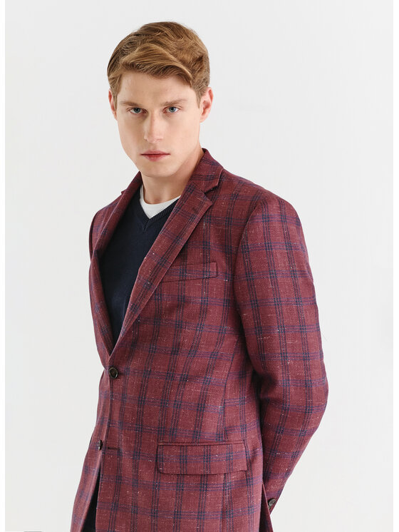 Pako Lorente Pako Lorente Marynarka P23WP-3X-006 Bordowy Slim Fit
