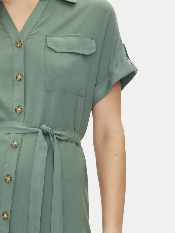 Vero Moda Vero Moda Φόρεμα πουκάμισο Bumpy 10325828 Πράσινο Loose Fit