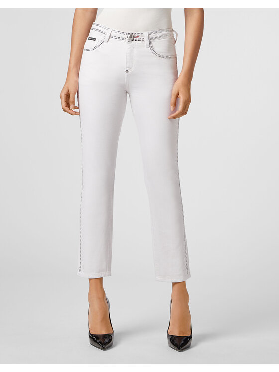 PHILIPP PLEIN PHILIPP PLEIN Jeansy 22045 Bílá