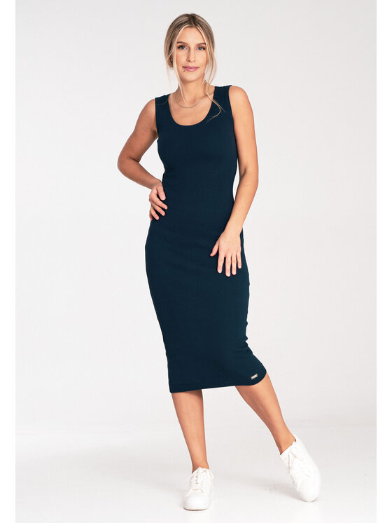 FIGL FIGL Sukienka codzienna M1053 Granatowy Fitted Fit