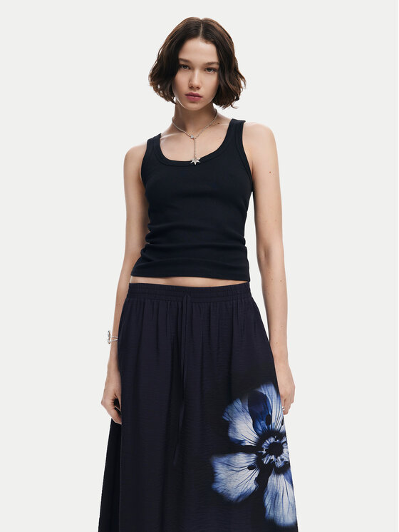 Desigual Desigual Spódnica trapezowa Shantou 24WWFW26 Czarny Regular Fit
