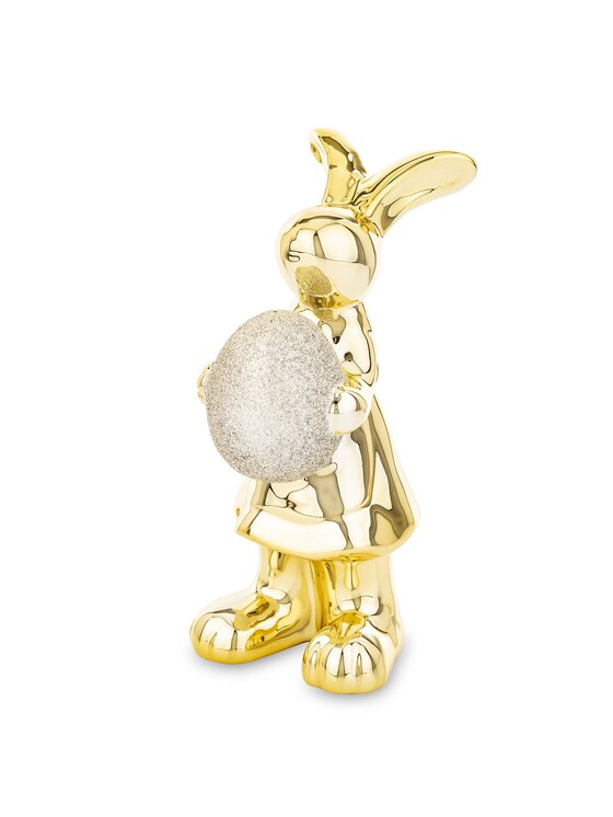 MIAhome MIAhome Figurka złota króliczka z pisanką 18,5x8x10 cm Złoty