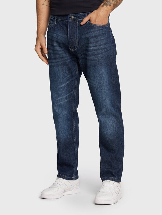 Brave Soul Jeans hlače MJN-WRIGLEYDB Mornarsko modra Loose Fit