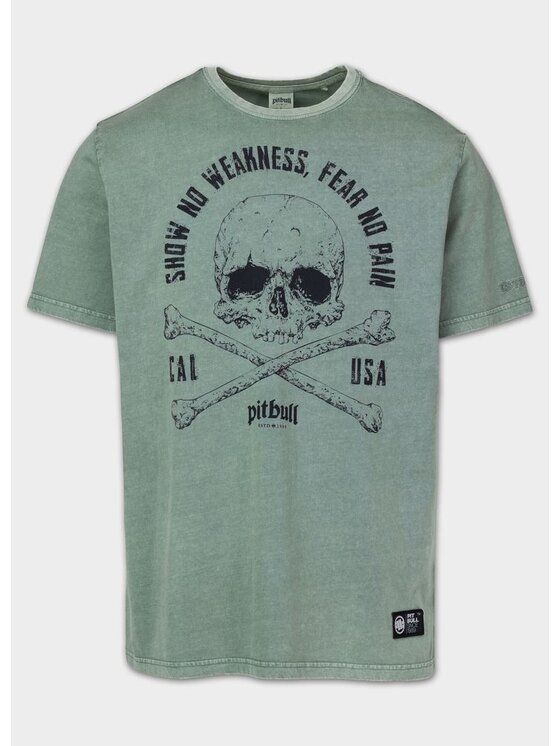 PITBULL PITBULL T-Shirt FEAR NO PAIN Zielony Regular Fit