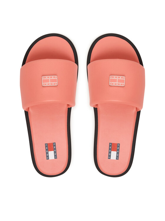 Tommy Jeans Tommy Jeans Şlapi Tjw Soft Padded Casual Slide EN0EN02950 Roz
