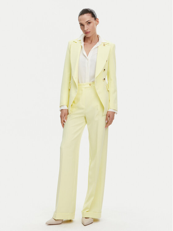 Maryley Maryley Kalhoty z materiálu 25EB537/M26/43LL Žlutá Regular Fit