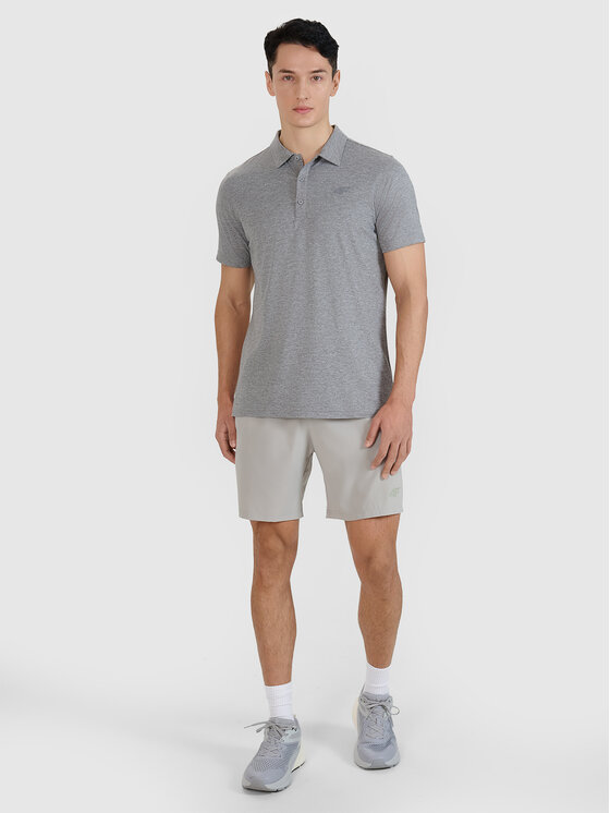 4F 4F Polo MULTI ACTIVE Szary Regular Fit