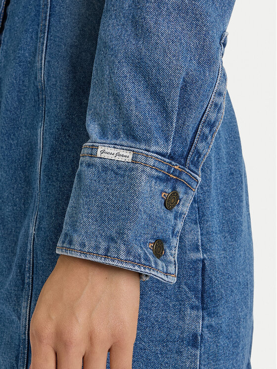 Guess Jeans Guess Jeans Džinsinė suknelė W5BK48 D5M48 Mėlyna Slim Fit