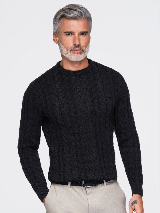 Ombre Ombre Svetr OM-SWSW-0191 Černá Regular Fit