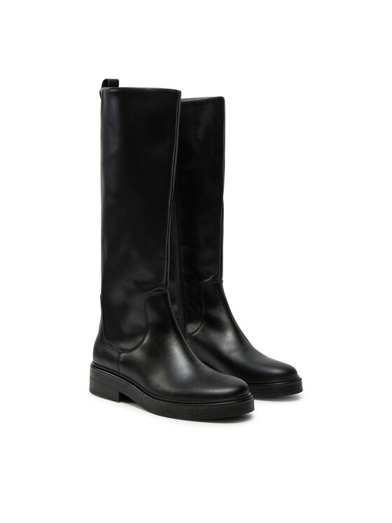 Tommy Hilfiger Tommy Hilfiger Μπότες Premium Leather Long Boot FW0FW08180 Μαύρο