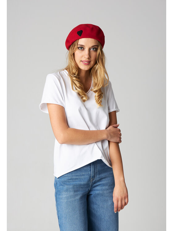 YOU by Tokarska YOU by Tokarska Beret Serce Czerwony
