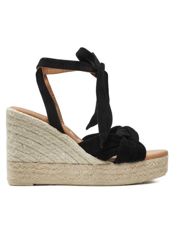 Női Espadrilles Manebi, Méret: 38, Fekete, Hamptons Wedge Espadrilles With Knot K 1.0 WS