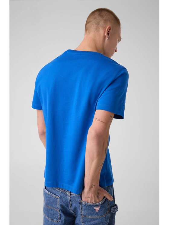 Guess Jeans Guess Jeans T-Shirt 183094 Modrá Classic Fit