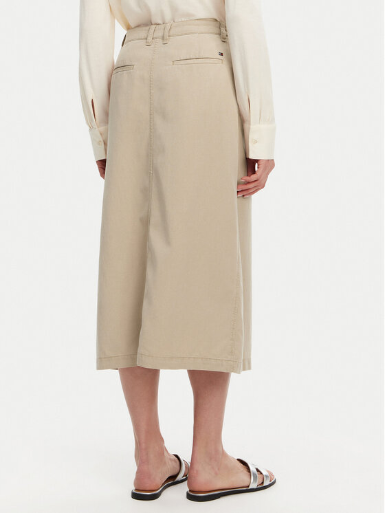 Tommy Hilfiger Tommy Hilfiger Midi szoknya WW0WW44726 Bézs Regular Fit
