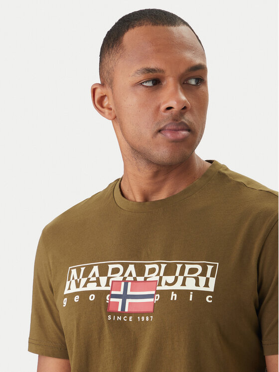 Napapijri Napapijri Marškinėliai S-Aylmer NP0A4HTO Žalia Regular Fit