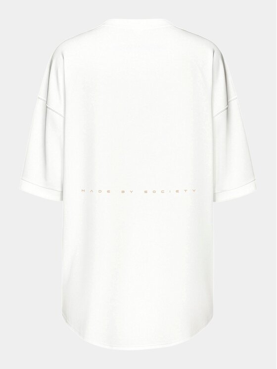 MADE BY SOCIETY MADE BY SOCIETY T-Shirt Tricou RADIAL SEAM - T17314 Biały Basic Fit