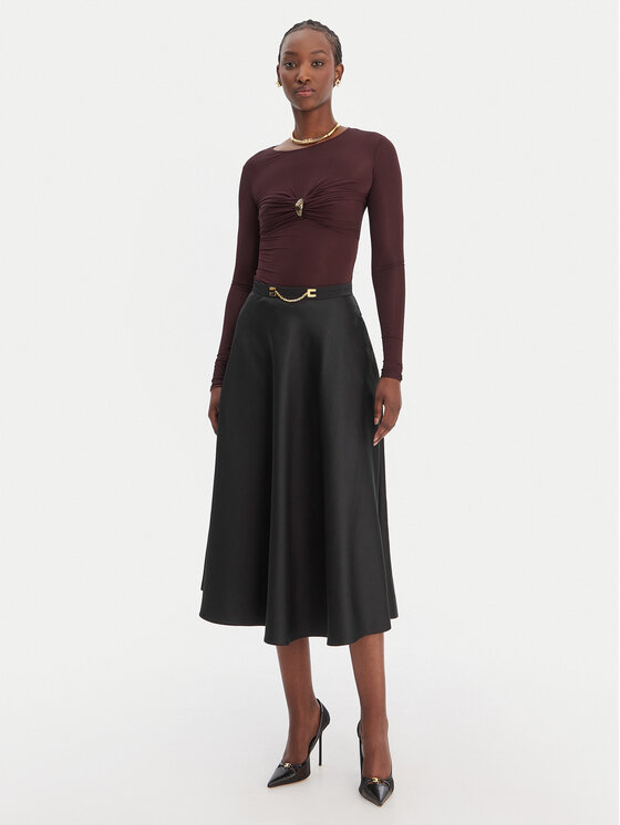 Elisabetta Franchi Elisabetta Franchi Spódnica midi GO-156-61E2-V320 Czarny Regular Fit