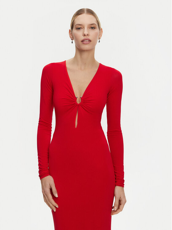 PINKO PINKO Večerní šaty 104935 A2GS Červená Slim Fit