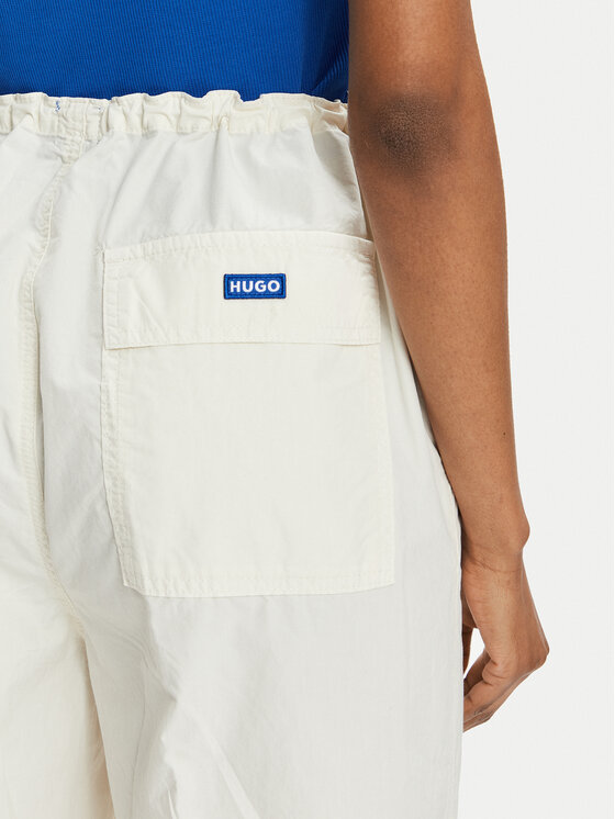HUGO Hugo Hlače Hafisa 50511331 Écru Baggy Fit