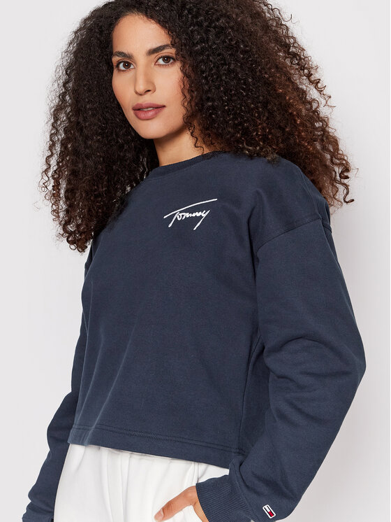 Tommy Jeans Tommy Jeans Bluza Signature DW0DW12041 Granatowy Regular Fit