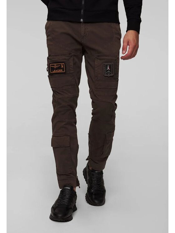 Aeronautica Militare Aeronautica Militare Pantaloni di tessuto Anti-G Marrone Regular Fit