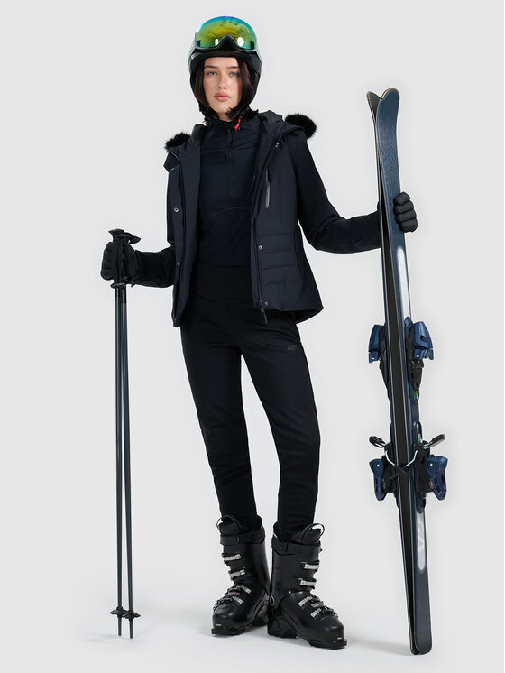 4F 4F Kurtka narciarska SKIWEAR Czarny Slim Fit
