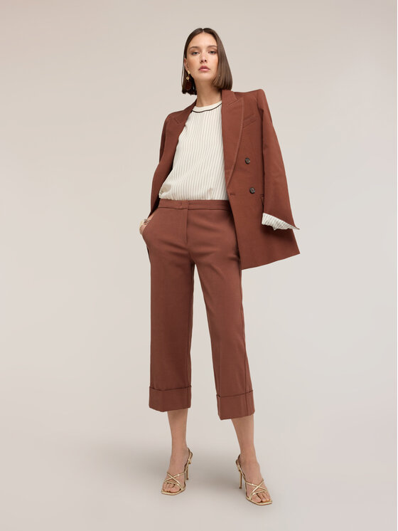 Motivi Motivi Pantaloni di tessuto P098Q004558N0F2 Marrone Regular Fit