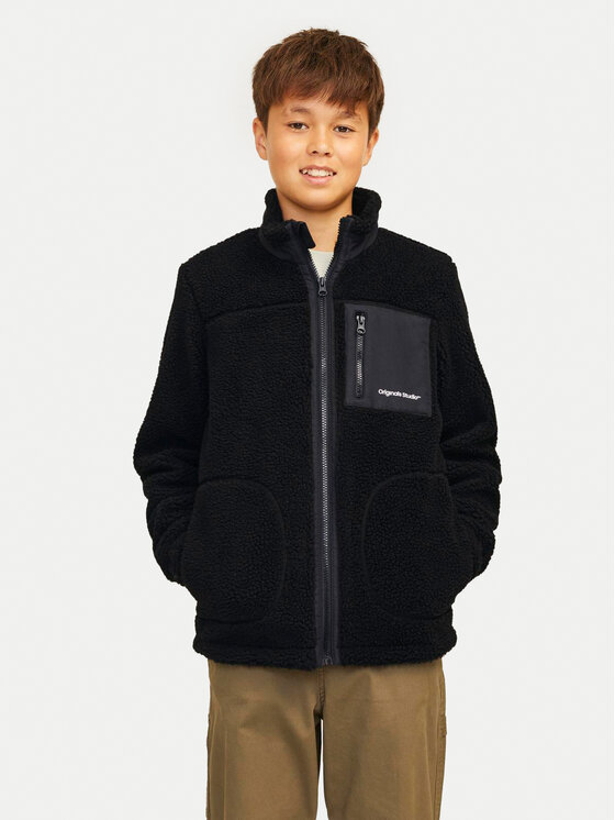 Jack & Jones Junior Jack & Jones Junior Bunda pro přechodné období Teddy 12261341 Černá Regular Fit