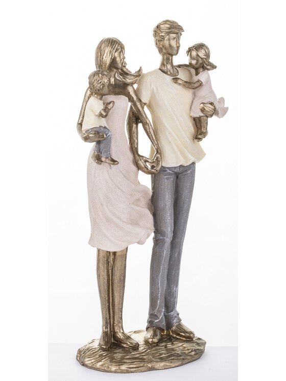 MIAhome MIAhome Figurka młodzi rodzice 26x14x8 cm Złoty