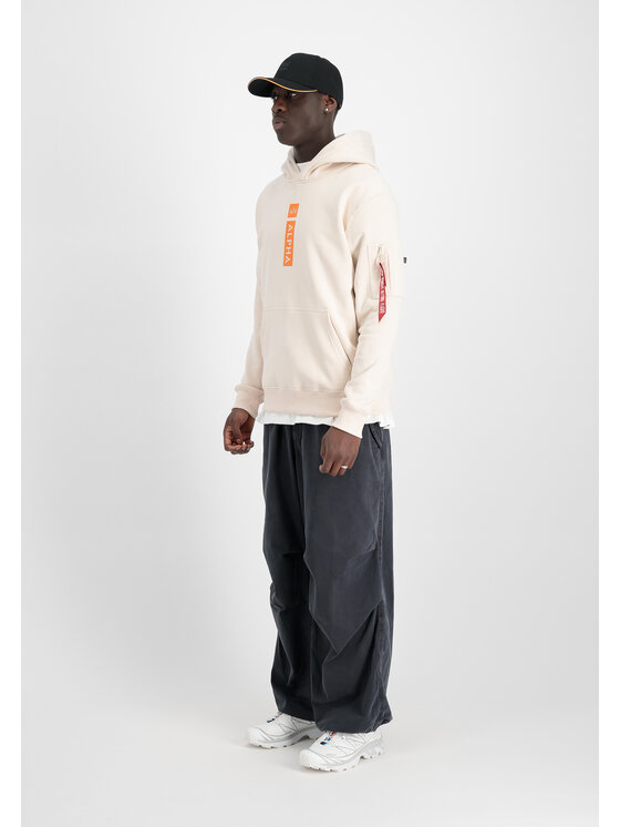 Alpha Industries Alpha Industries Bluza Alpha Puff Print Hoodie Beżowy Regular Fit