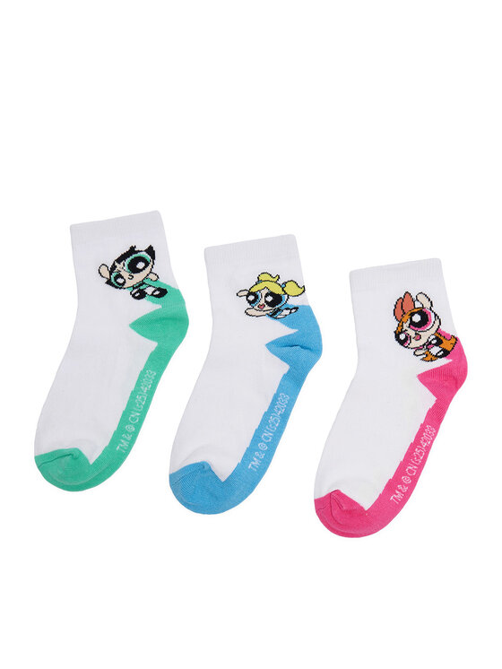 Powerpuff Girls Powerpuff Girls Șosete scurte CEO-ACCCS-AW25-314WBPPG(3-PACK) Alb