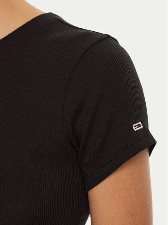 Tommy Jeans Tommy Jeans Тишърт DW0DW19435 Черен Slim Fit